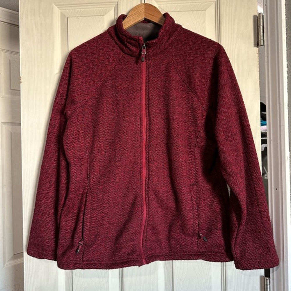 Still Water Supply red black zipper front jacket with pockets Size Medium H12